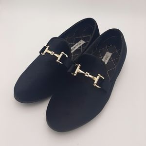 Steve Madden Coine Black Velvet Loafers Size 8.5